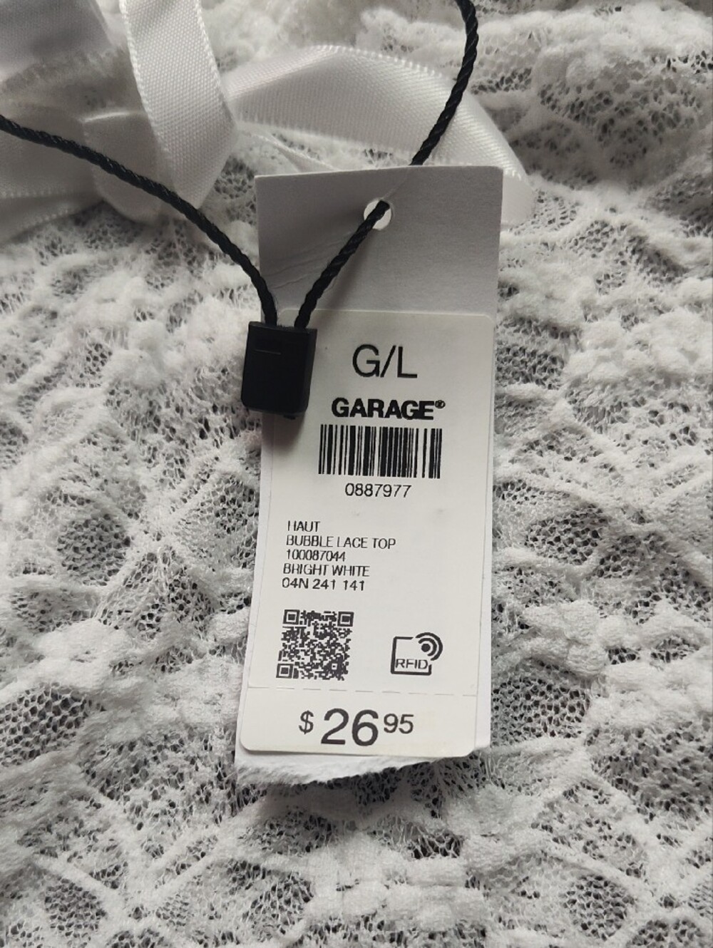 Garage White Lace Ruffled Strap Camisole - Picture 2 of 4